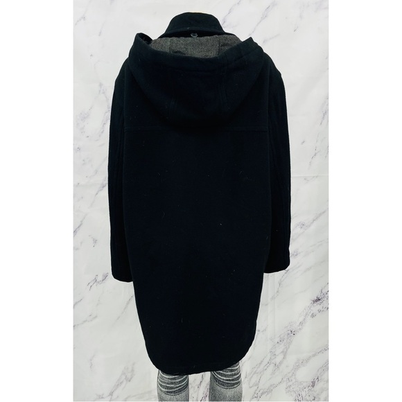 London Fog Wool Button Up Trench Coat Black - Picture 2 of 6